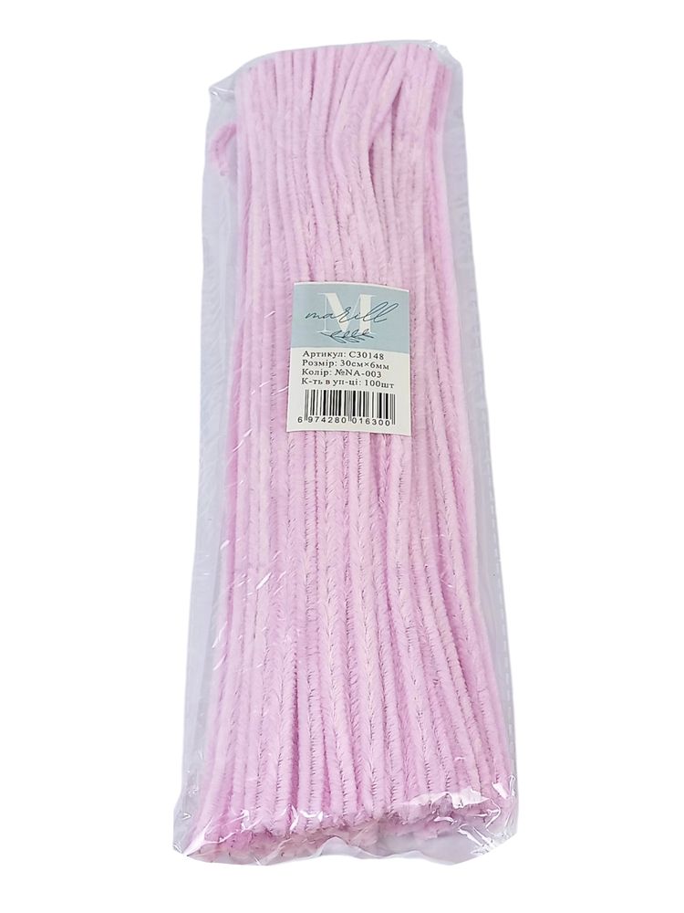 Синельная проволока, 300 х 6мм светло розовая, 100 шт (C30148 light pink-NA-003)