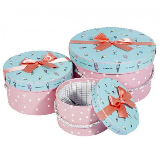 Подарункова коробка 058-16, кругла, 21.5*21.5*12cm/16.5*16.5*9/13*13*7.5cm 3шт. в наборі Unison (058-16)