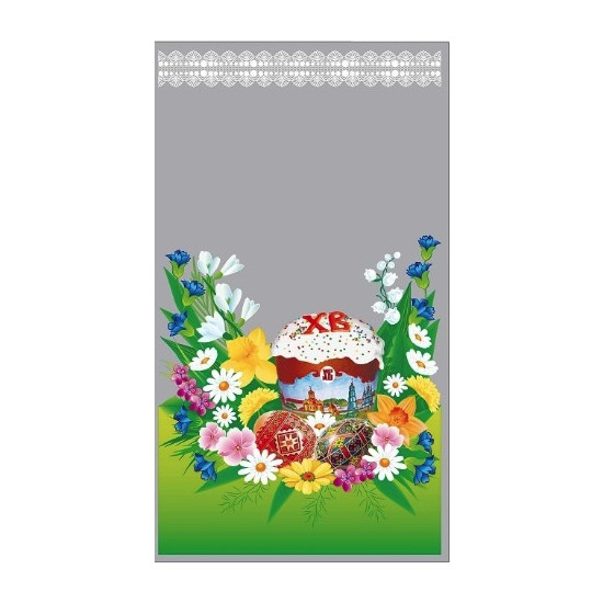 Пакет целлофановый прозрачный с пасхальным рисунком 20х35 см (PP1572)
