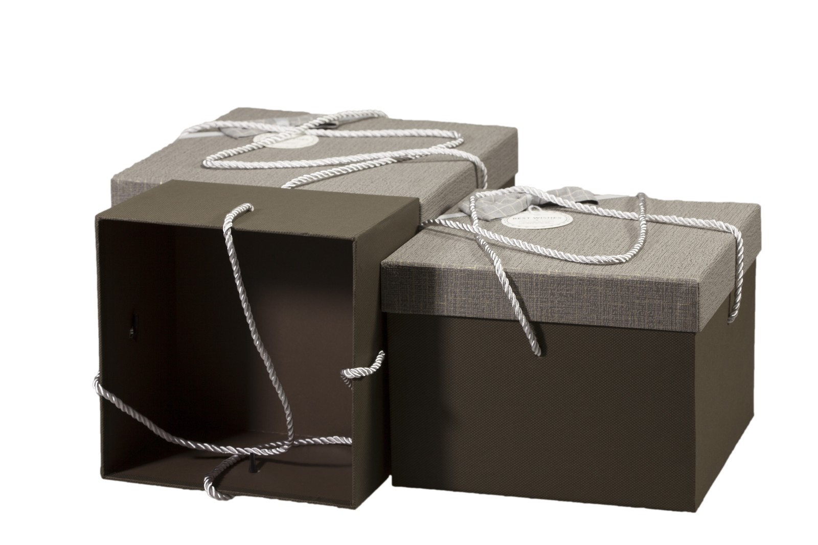 Коробка Y92318-13Q-1 подарункова квадратна темно-сіра, 19x19x13.8cm (Y92318-13Q-1 №3)