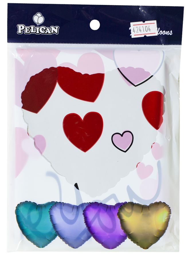 Шарик фольгированный сердце "I LOVE YOU" 18 "(45см) белый (5шт) (424104)