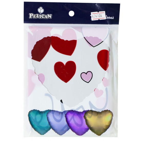 Шарик фольгированный сердце "I LOVE YOU" 18 "(45см) белый (5шт) (424104)