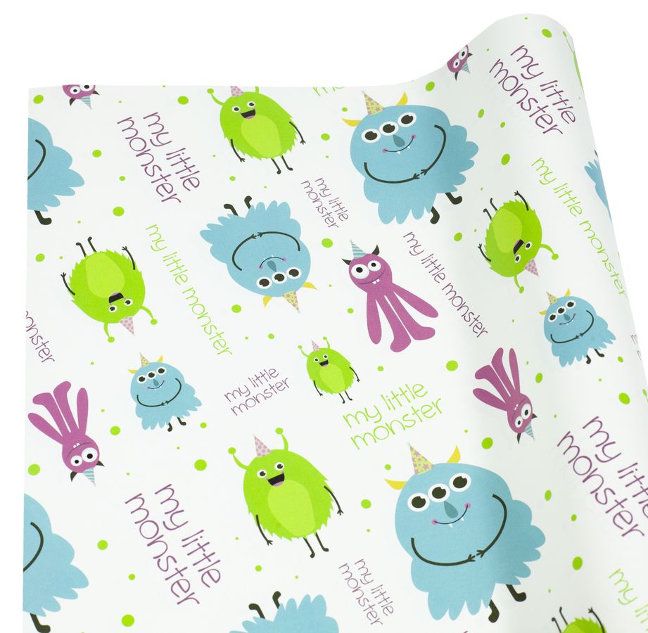Папір подар-й офсет 50г. My little monster 1000х700 (10 аркушів) Чехія Різнокольоровий Unison (PCZ10070-10-344)