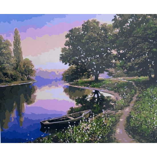 Картина по номерам "Озеро" 40*50см,крас.-акрил,кисть-3шт. (6061EOTG_B)
