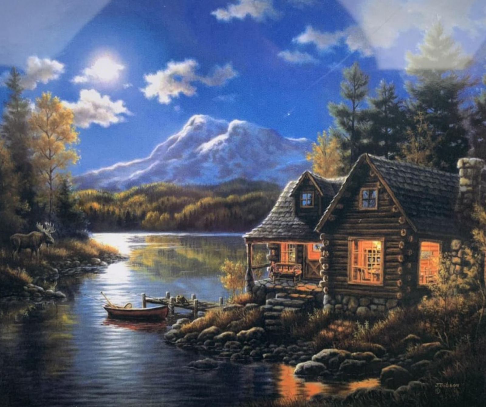 Картина по номерам "Домик у озера" 40*50см,  , крас.-акрил,кисть-3шт. (6132EOTG_B)