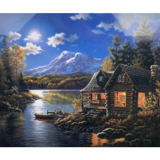 Картина по номерам "Домик у озера" 40*50см,  , крас.-акрил,кисть-3шт. (6132EOTG_B)