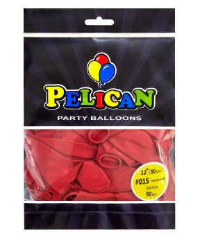 Кульки Pelican латексні 12"(30cm) пастель червоний, Pelican 50шт Червоний Pelican (812015)