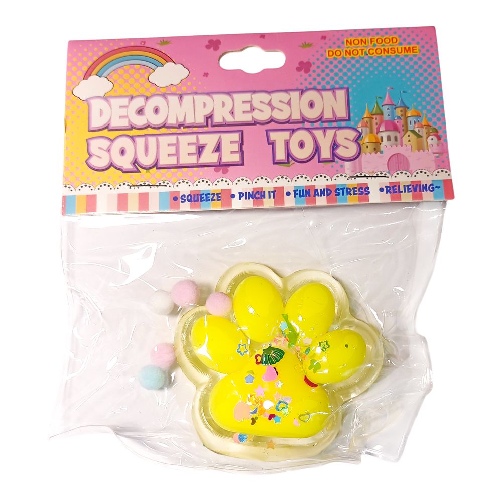 Таба сквиш антистресс лапка прозрачная желтая (712241 yellow)