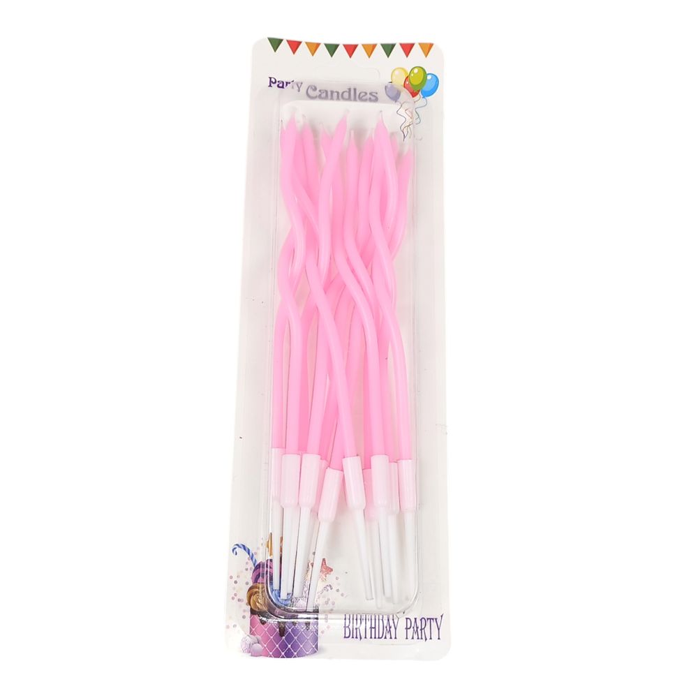 Набор свечей волнистые, пастельные цвета (YH378-1 pink)