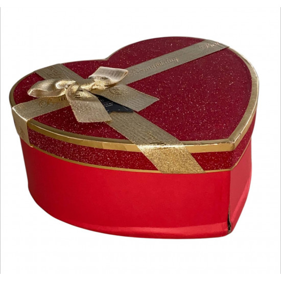 Коробка подарочная серце, 22 х 18 х 9,5см с ДЕФЕКТОМ (10237-red №1)