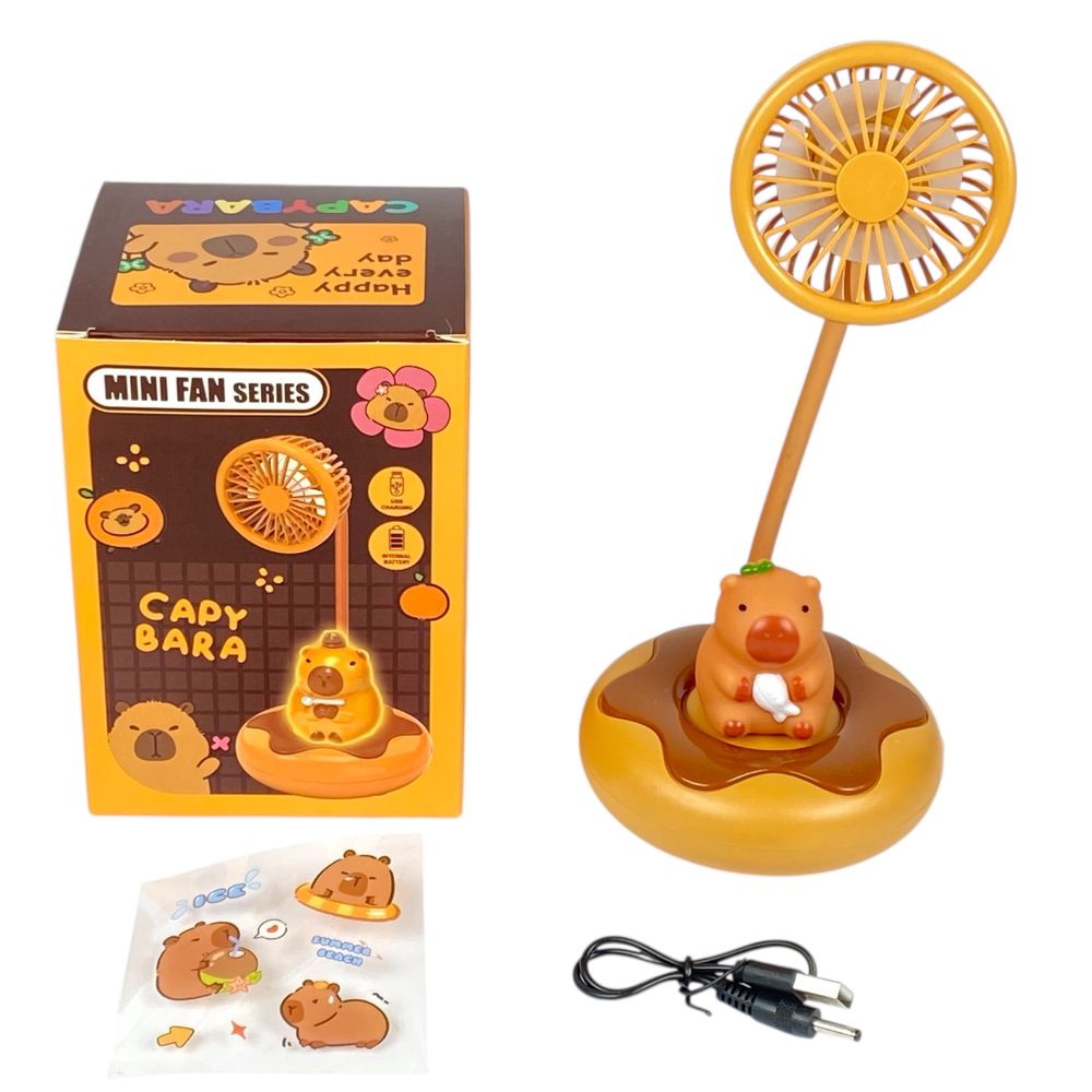 Вентилятор-нічник "Капібара" , 28см, USB Коричневий Unison (10-SKG- С Sand brown)