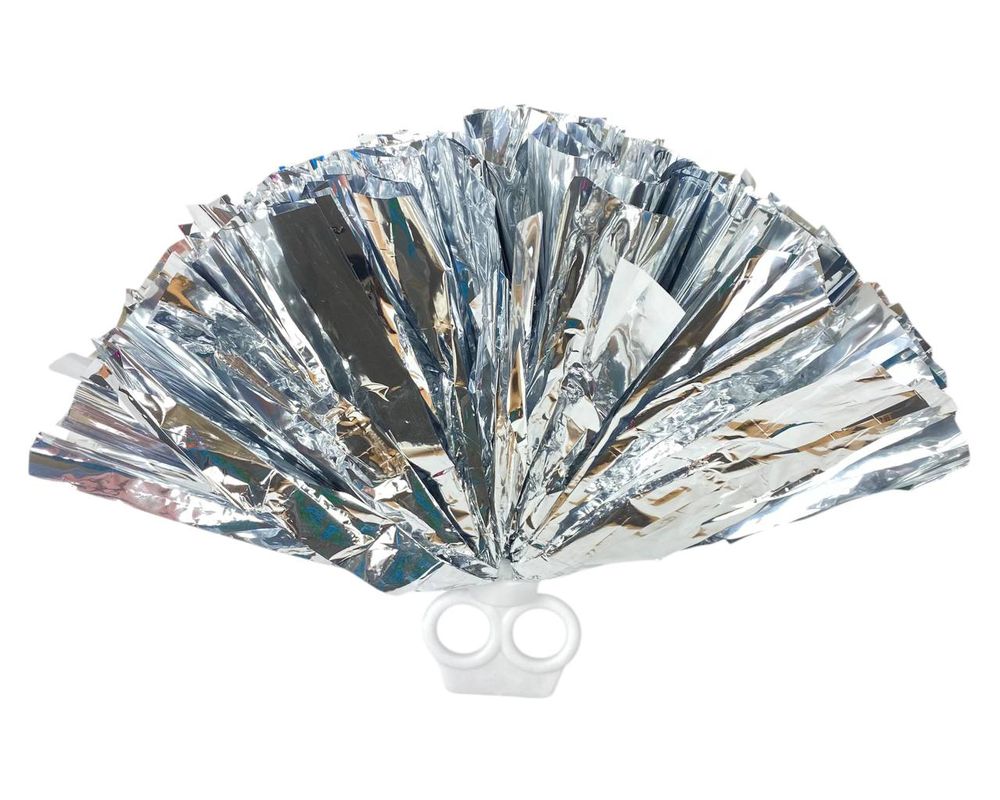 Помпони для танців та чирлідингу на кільцях, срібні (0815-200 silver)