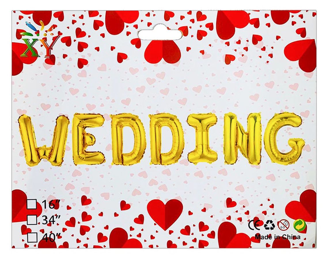 Набір з 7 кульок, WEDDING 16" ЗОЛОТО Золотий Pelican (837221)