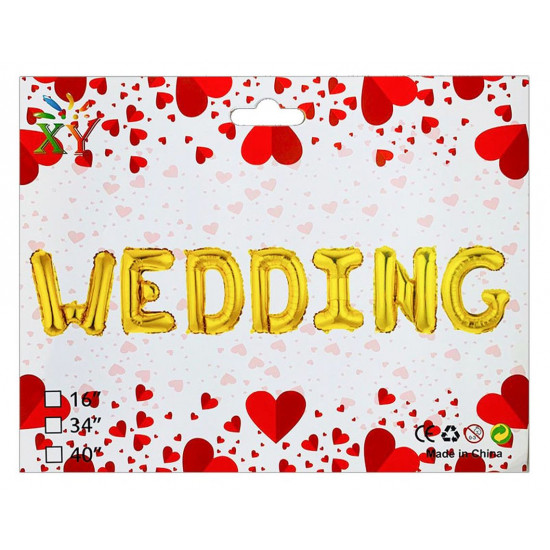 Набір з 7 кульок, WEDDING 16" ЗОЛОТО Золотий Pelican (837221)