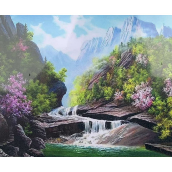 Картина по номерам 30*40см "Горная река" OPP (холст на раме краск. кисти. ) (1097EKTL_O)