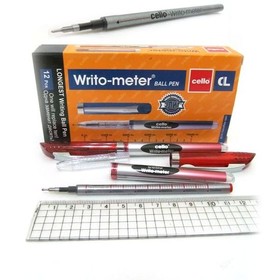 Ручка масляна CL"Writo-meter" 10км 0,5мм червона (12шт/уп) Unison (CL-8048)