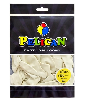 Кульки Pelican латексні 10"(25cm) вінтажний #201 білий, 50шт Білий Pelican (810201)
