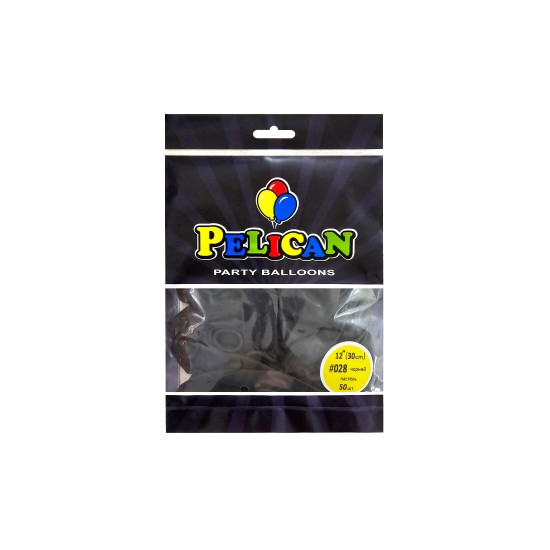 Кульки Pelican латексні 12"(30cm) пастель чорний, Pelican 50шт Чорний Pelican (812028)