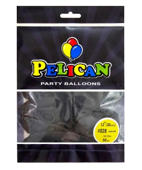Кульки Pelican латексні 12"(30cm) пастель чорний, Pelican 50шт Чорний Pelican (812028)