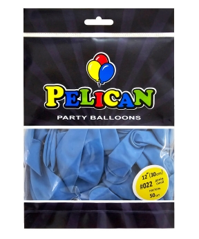 Кульки Pelican латексні 12"(30cm) пастель денім синій, Pelican 50шт Синій Pelican (812022)