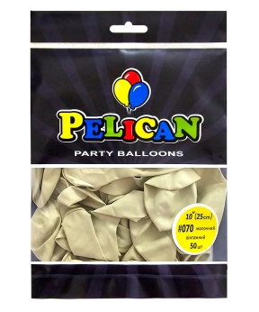Кульки Pelican латексні 10"(25cm) вінтажний молочний, 50шт Бежевий Pelican (810070)