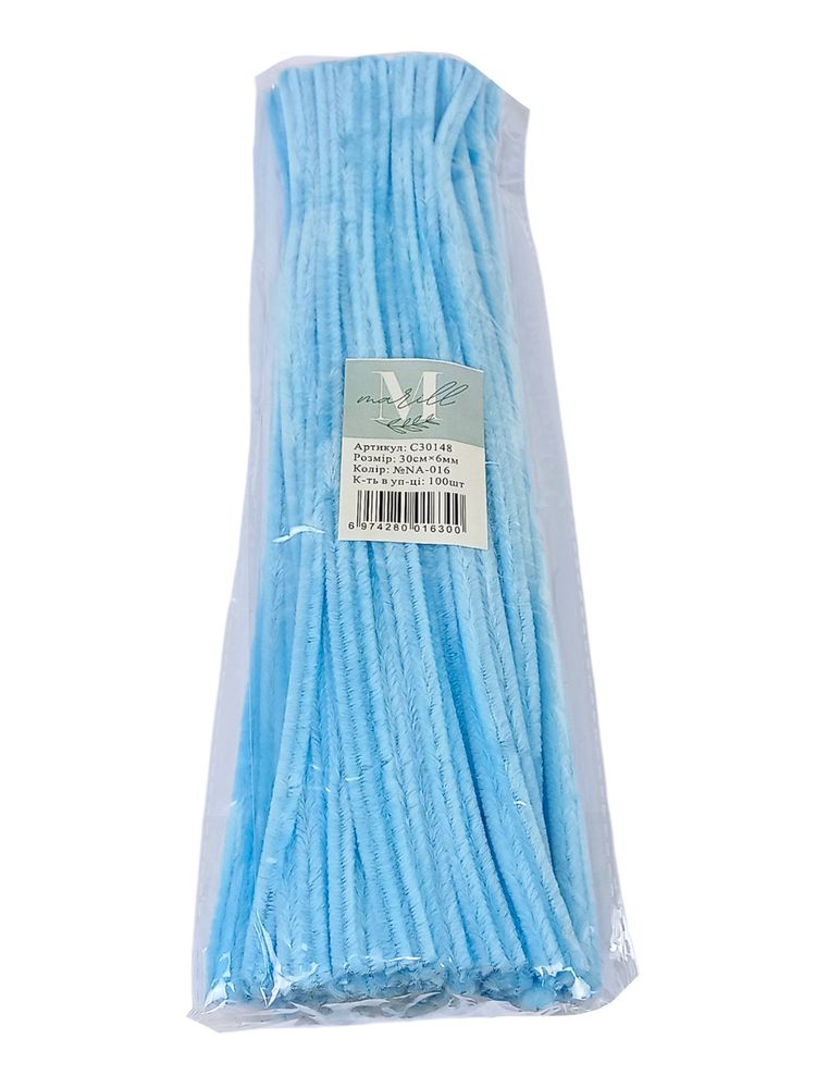 Синельная проволока, 300 х 6мм, нежно голубой, 100 шт (C30148 soft blue-KR-016)