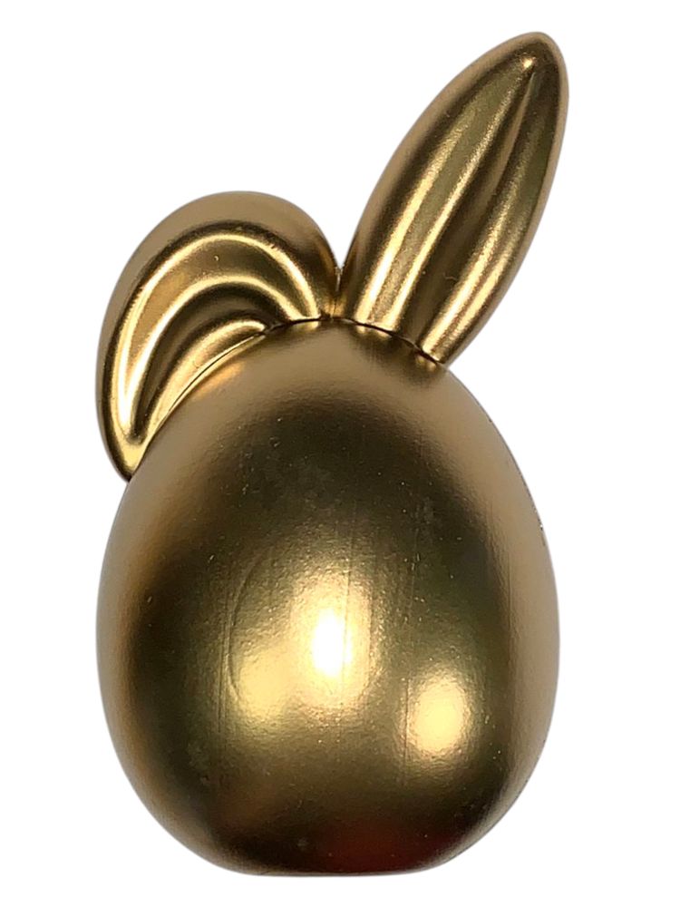 Пасхальне яйце з вухами "Вуханчик" 13 х 7см Золото (L00159 Gold)