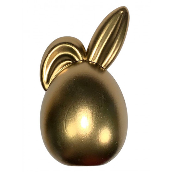 Пасхальне яйце з вухами "Вуханчик" 13 х 7см Золото (L00159 Gold)