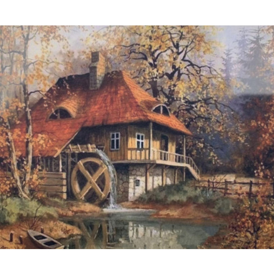 Картина по номерам 30*40см "Домик в лесу" OPP (холст на раме краск. кисти. ) (0130EKTL_O)