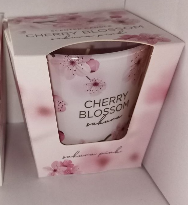 Свічка ароматична "Cherry Blossom" "Вишневий цвіт" (Рожева сакура), час горіння 30годин, 8см (71819)