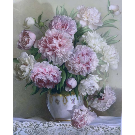 Картина по номерам 30*40см "Пионы" OPP (холст на раме краск. кисти. ) (0015EKTL_O)
