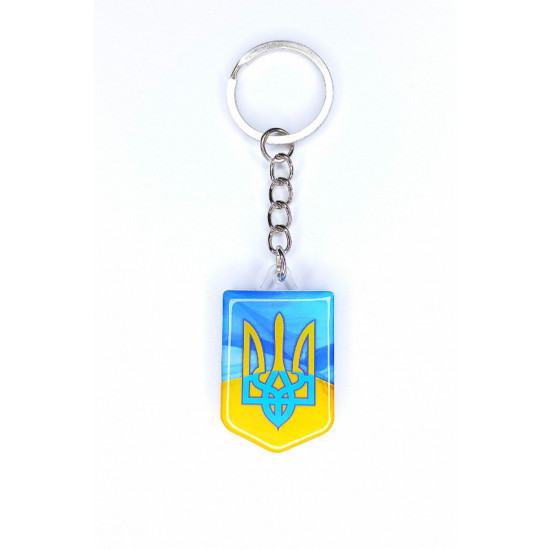 Брелок акриловый щит 25 х 41мм, шильда 35 х 25мм Желто-синий Unison (UNB-1009)