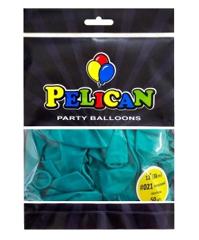 Кульки Pelican латексні 12"(30cm) пастель лазуровий, Pelican 50шт Зелений Pelican (812021)