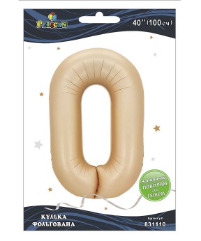 Кулька фольгована цифра "0" лате 40"(100cm) Pelican Бежевий Pelican (831110)