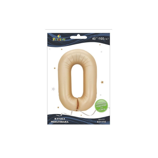 Кулька фольгована цифра "0" лате 40"(100cm) Pelican Бежевий Pelican (831110)