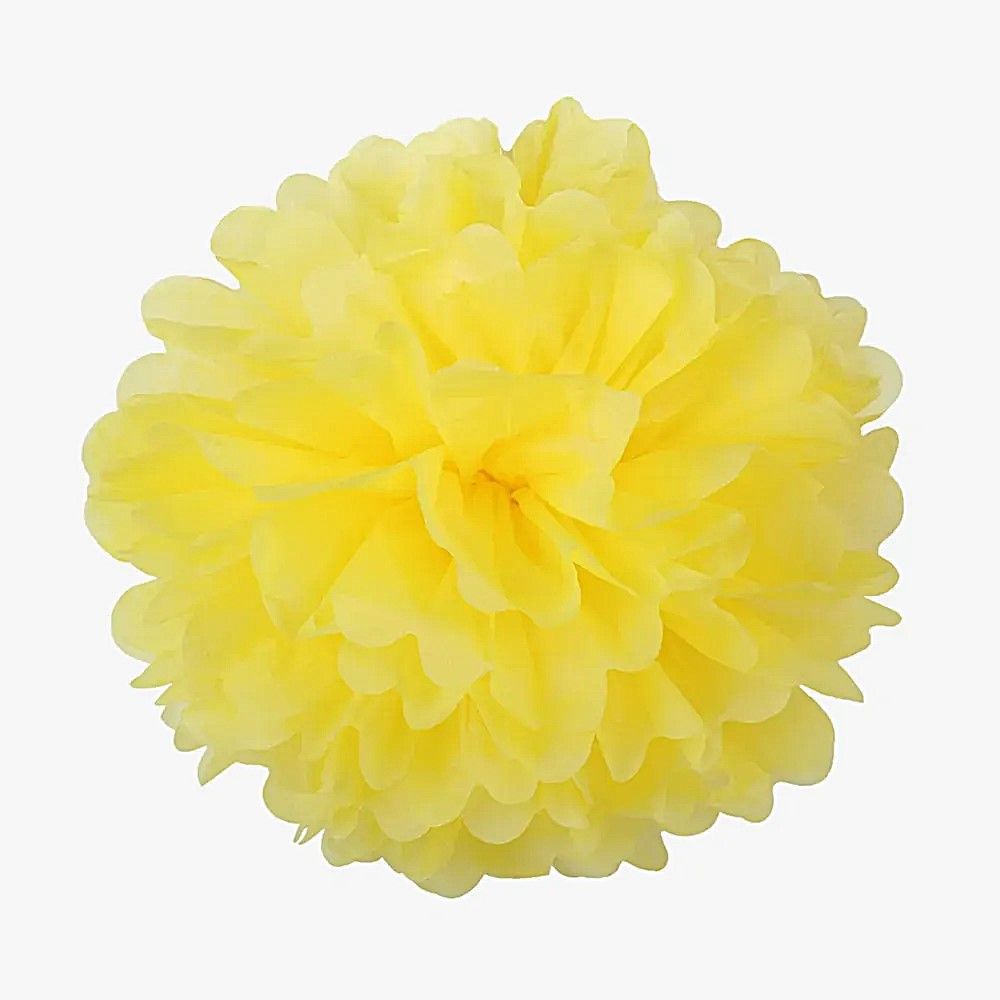 Помпоны декоративные бумажные 30см Желтые (0815-23 Yellow)