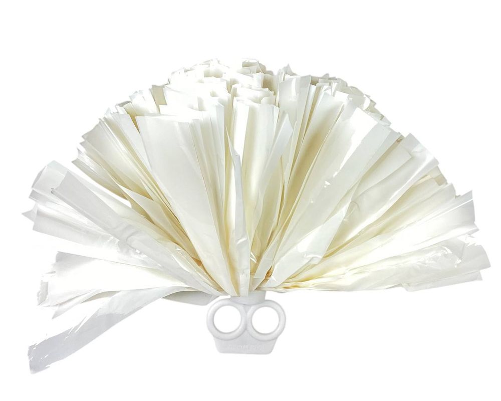 Помпоны для танцев и чирлидинга на кольцах, белые (0815-200 white)