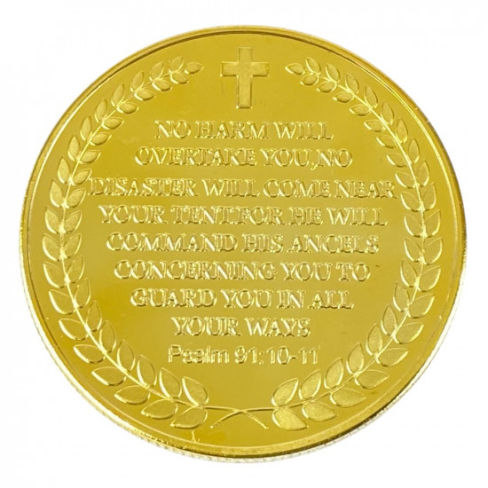 Монета-сувенир Архангел Михаил Архистратиг- королевская на золоте (Cs - 1018)