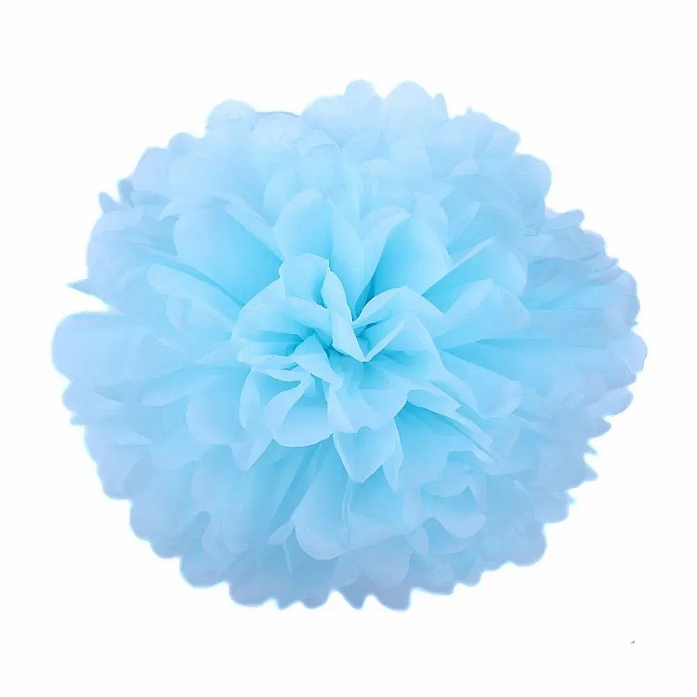 Помпоны декоративные бумажные 30см Голубые (0815-23 Blue)