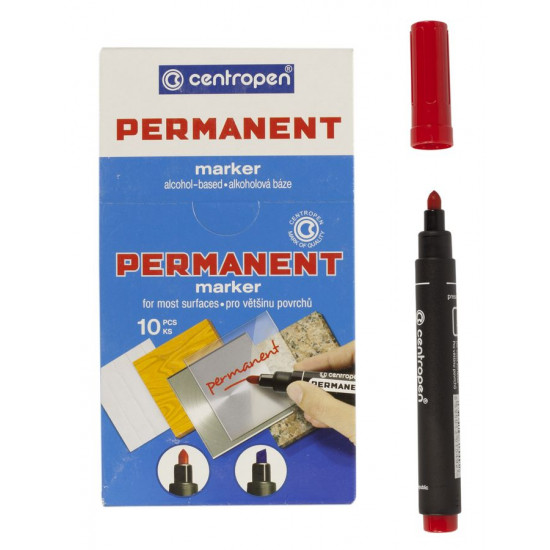 Маркер 8566 Centropen круглий червоний, шт, 10 (8566 красный)