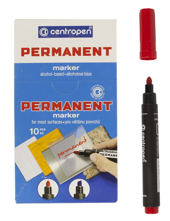 Маркер 8566 Centropen круглий червоний, шт, 10 (8566 красный)