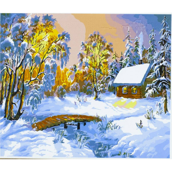 Картина за номерами "Зима у лісі" 40 * 50см, крас.-акрил, кисть-3шт. (6224_O)