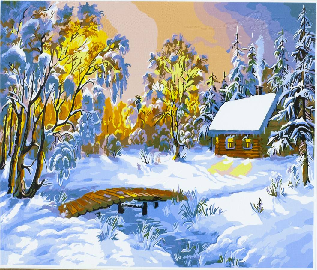 Картина за номерами "Зима у лісі" 40 * 50см, крас.-акрил, кисть-3шт. (6224_O)