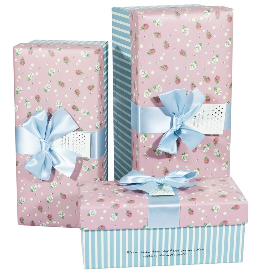 Подарункова коробка CH01-17, прямокутна, 30X14X13.5cm/25.5X12X11.5 /21X9X9cm 3шт. в наборі (CH01-17)