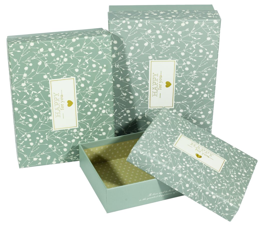 Подарункова коробка C210-33, прямокутна, 24*19*8cm/22*17*6.5 /18.6*14.5*5cm 3шт. в наборі (C210-33)