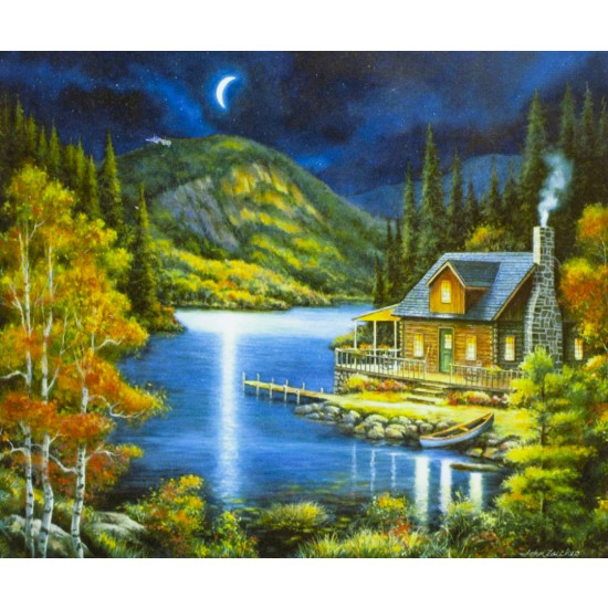 Картина по номерам "Ночь" 40*50см,крас.-акрил,кисть-3шт. (3190_B)