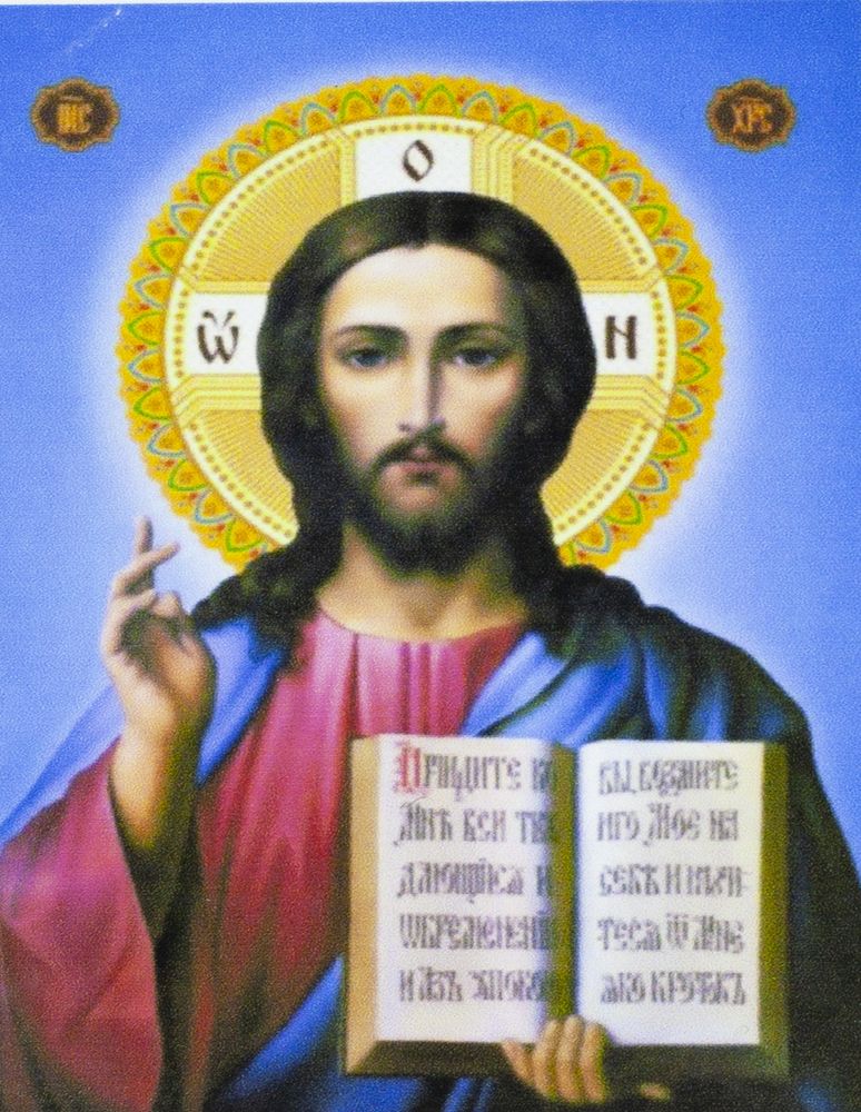 Алмазная мозаика по номерам 30*40см "Икона Иисуса" в рулоне (72337 GB)