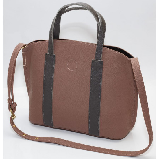 Сумка жіноча коричнева 24х36см + косметичка 21х27 екошкіра (7203 brown)