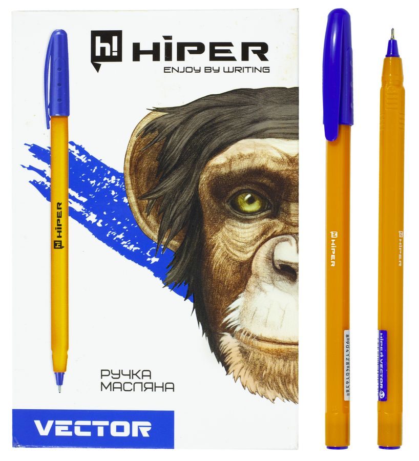 Ручка масляна Hiper Vector HO-600, 0,7мм, синя (HO-600)