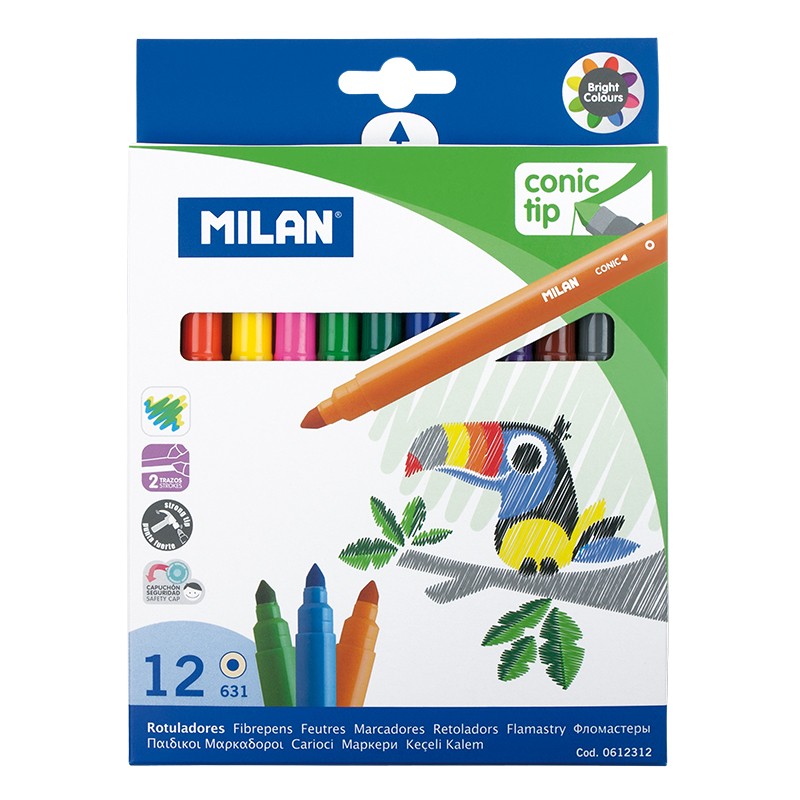 Набор фломастеров "TM MILAN" 12цв., D5mm (0612312)